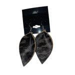 Black/Gray Snakeskin Leather Earrings