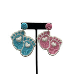 Beaded Baby Feet Earrings