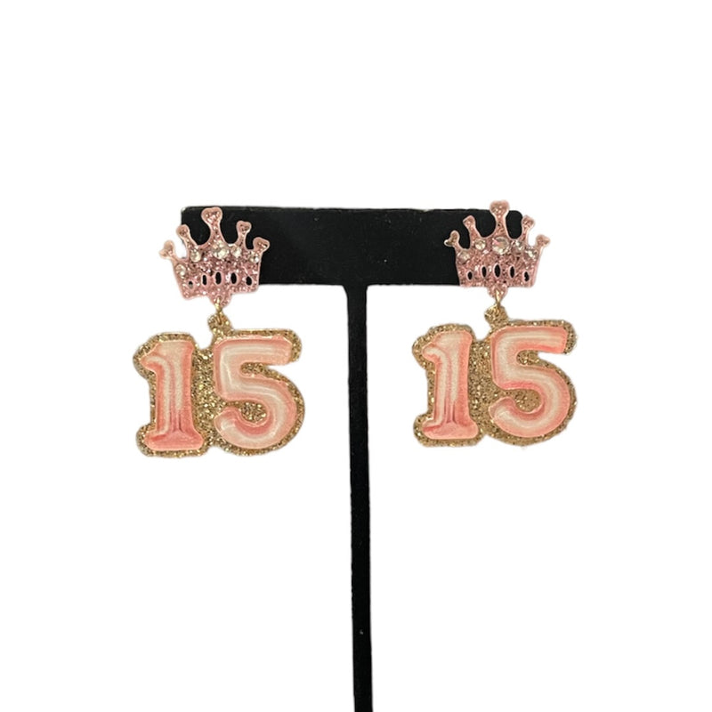 “15” Birthday Earrings