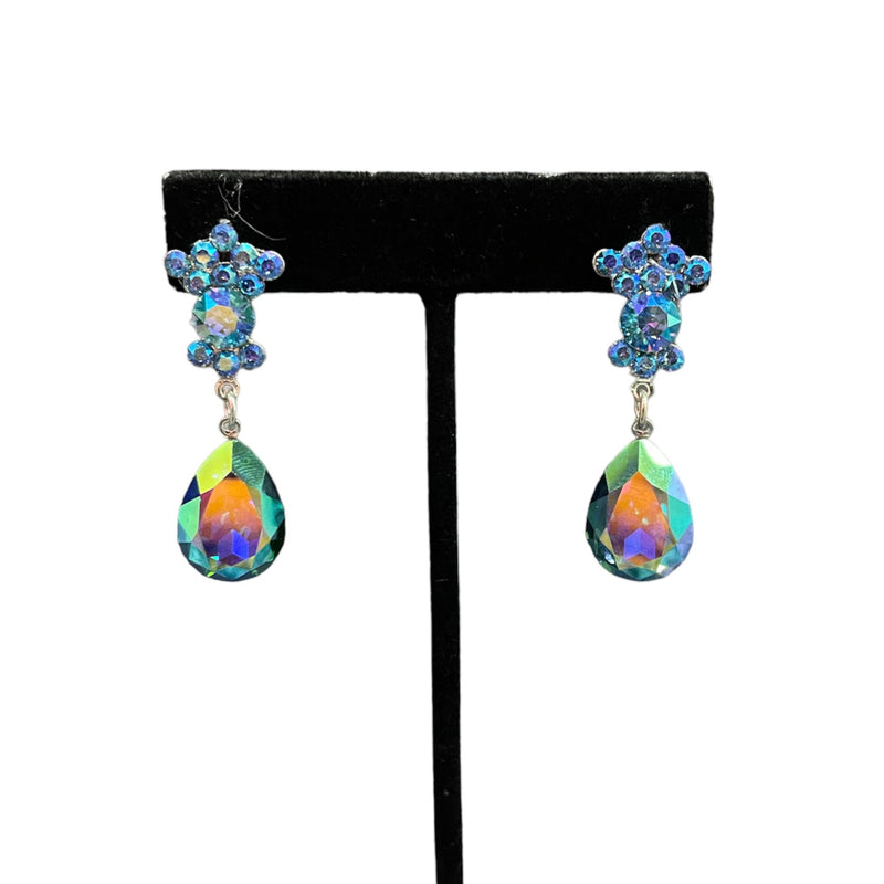 Blue Iridescent Jim Ball Earrings