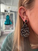 Grey Leopard Earrings