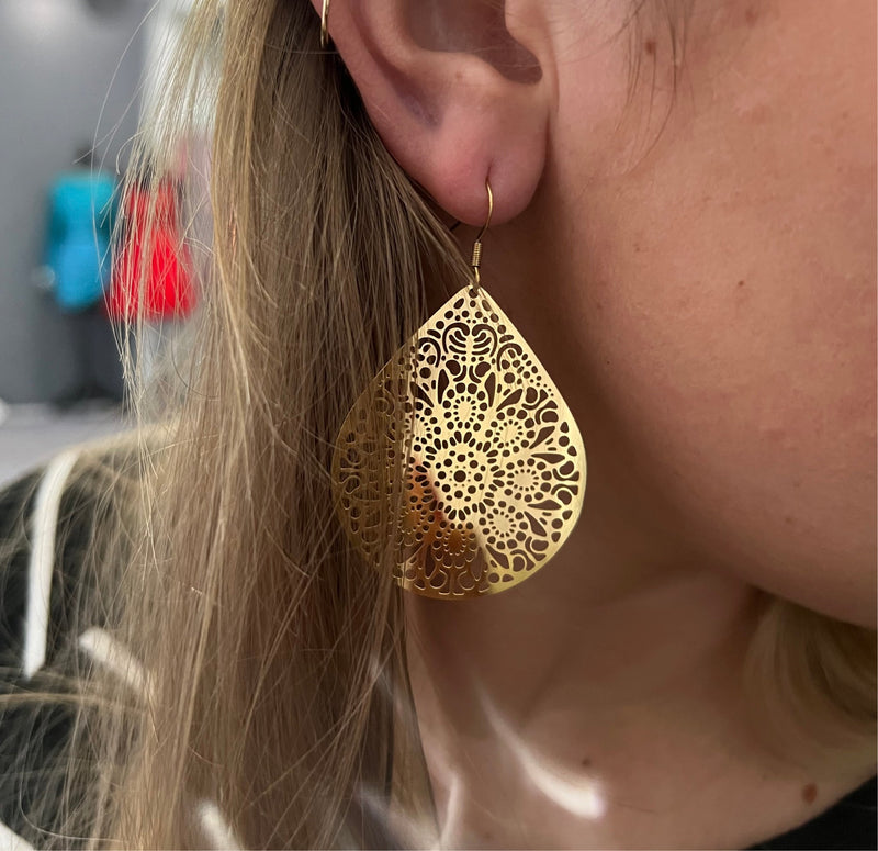 Gold Metal Boho Earrings