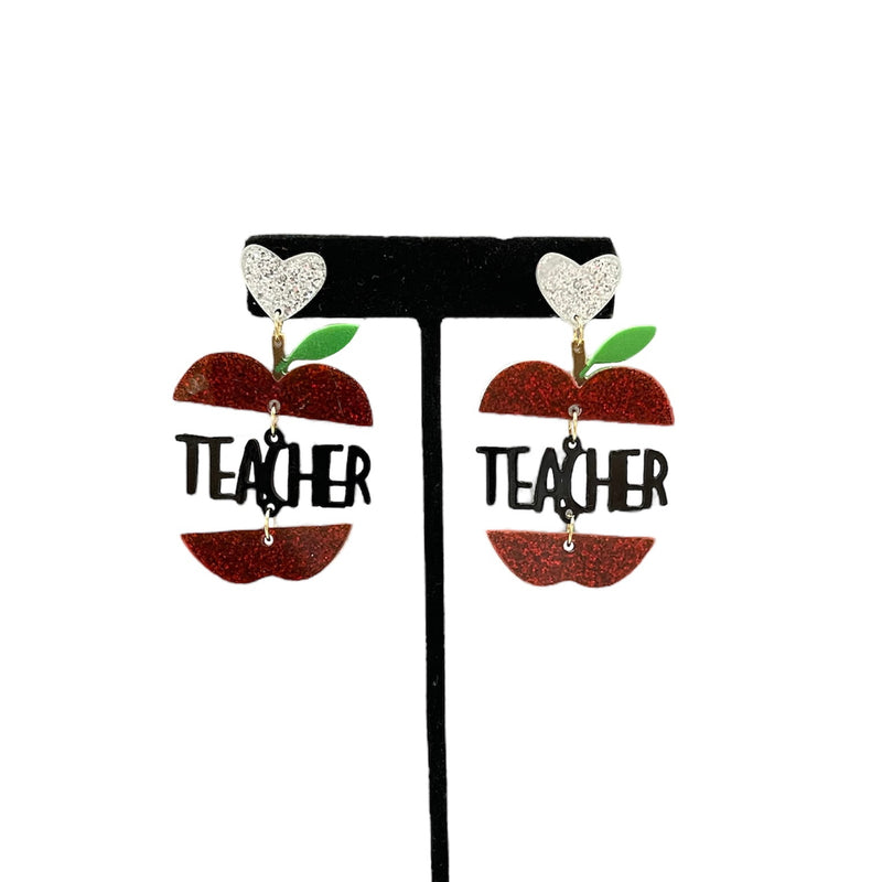 “Teacher” Apple Earrings