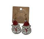 Beaded Santa Earrings