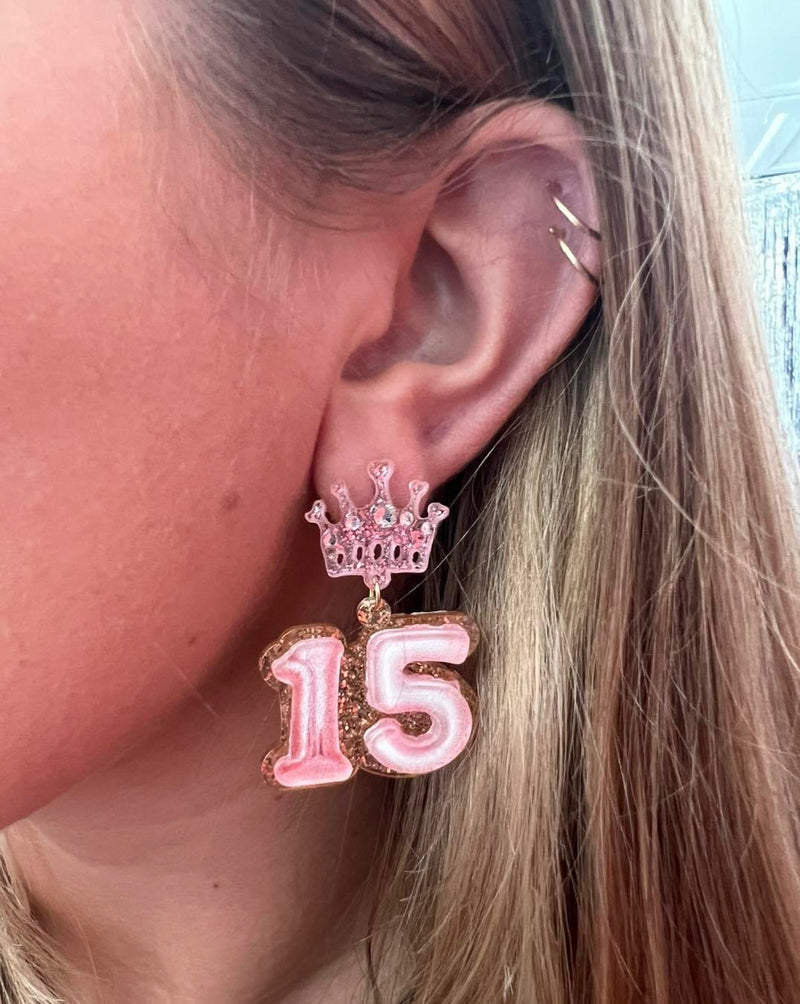 “15” Birthday Earrings