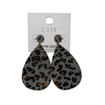 Grey Leopard Earrings