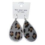 Gray Cheetah Earrings