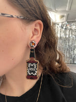 Beaded Whiskey Bottle Earrings