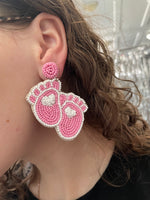 Beaded Baby Feet Earrings