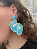 Beaded Baby Feet Earrings