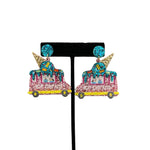 Glitter Ice Cream Truck Earrings