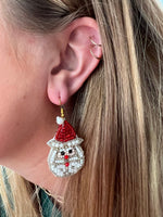 Beaded Santa Earrings