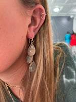 Green Leather Dangle Earrings