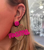 Beaded “Mama” Earrings