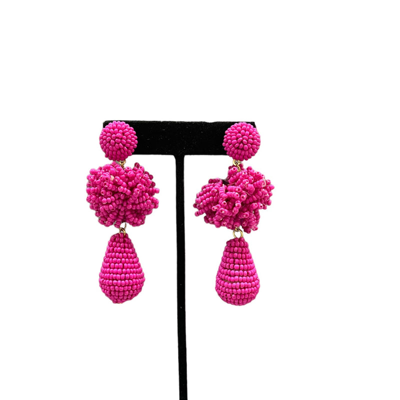 Pink Beaded Earrings