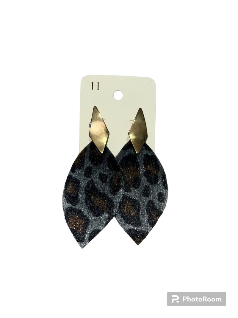 Gold Metal Cheetah Earrings