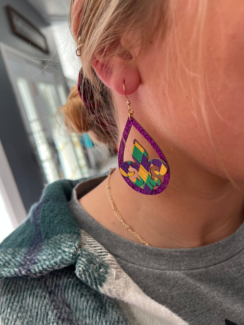 Mardi Gras Earrings