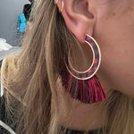 Red Buffalo Plaid Tassel Earrings