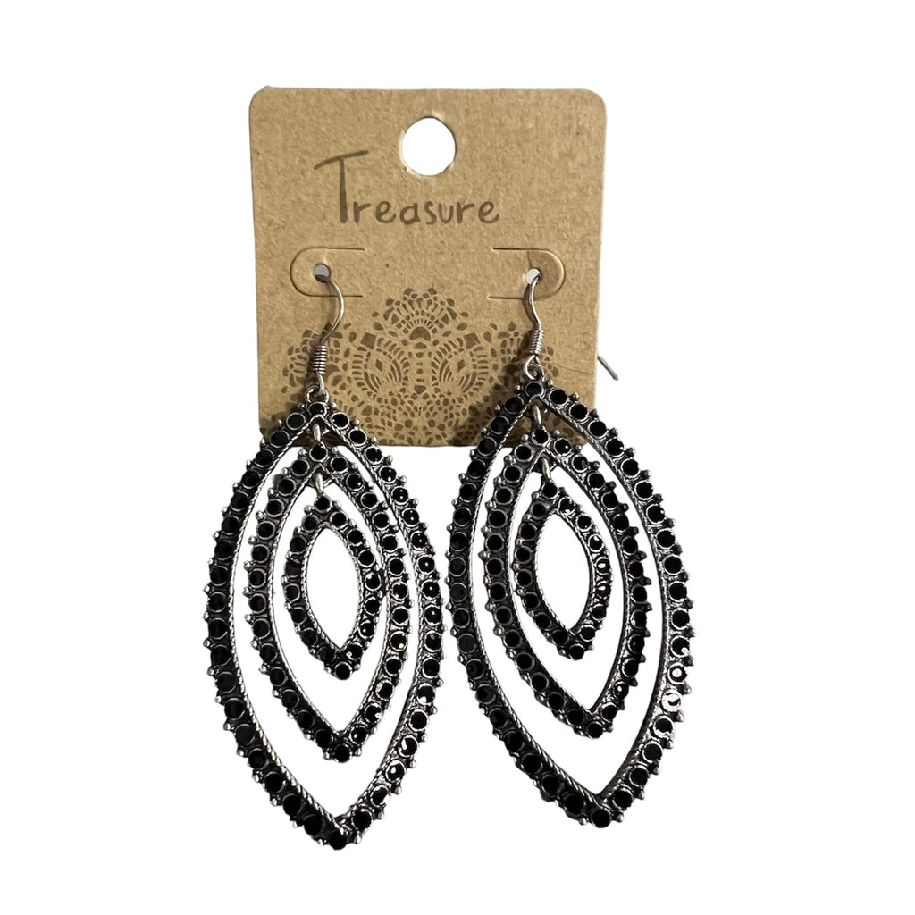 Black Metal Dangle Earrings
