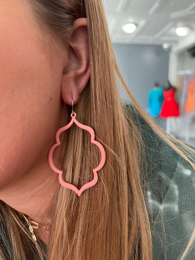 Pink Metal Earrings