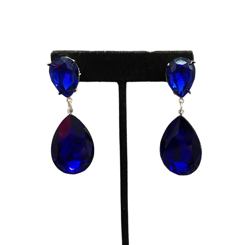Blue Jim Ball Earrings