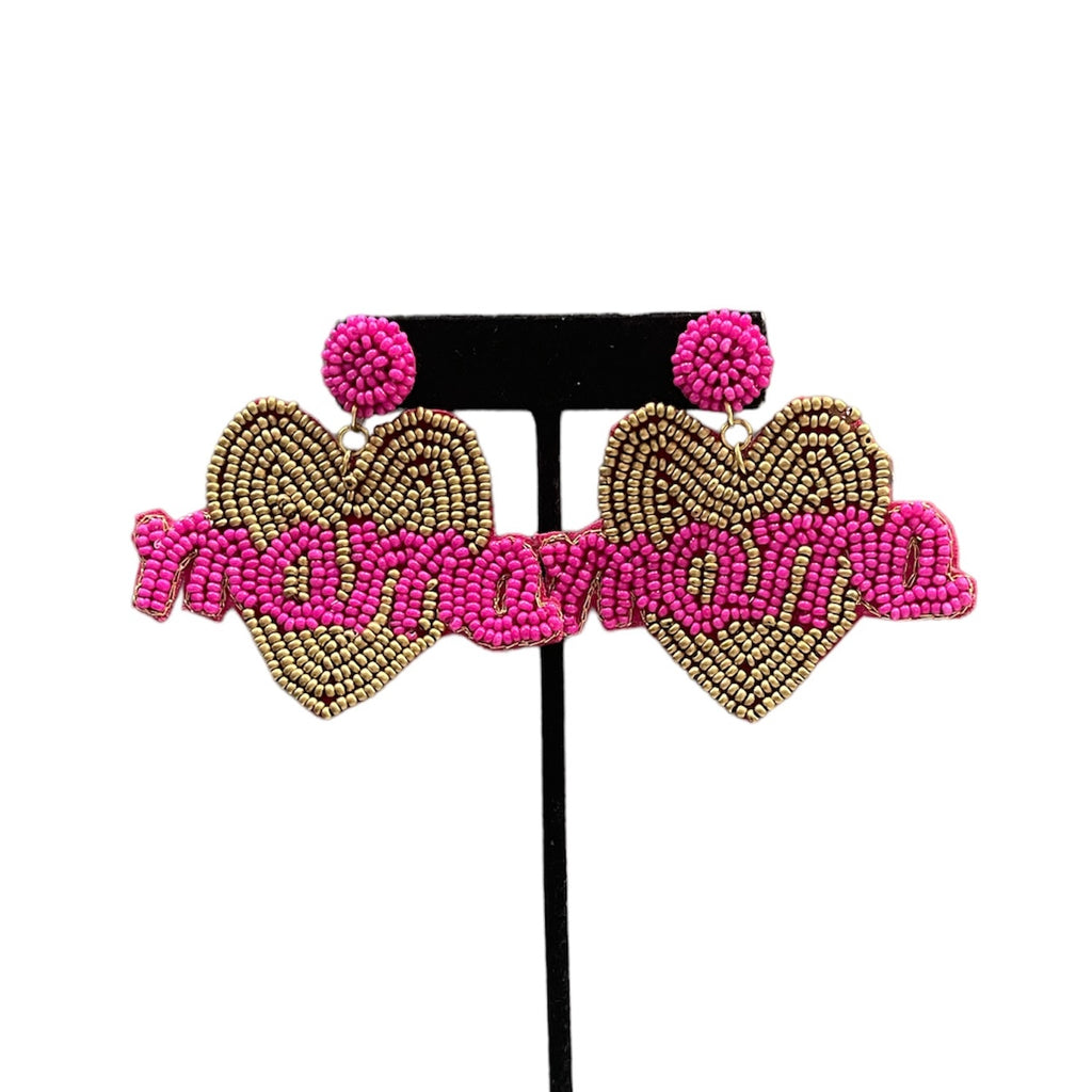 Beaded “Mama” Earrings