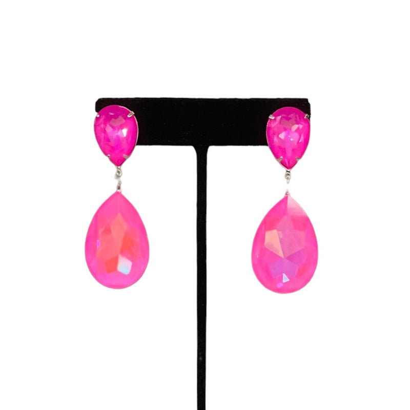 Neon Pink Jim Ball Earrings