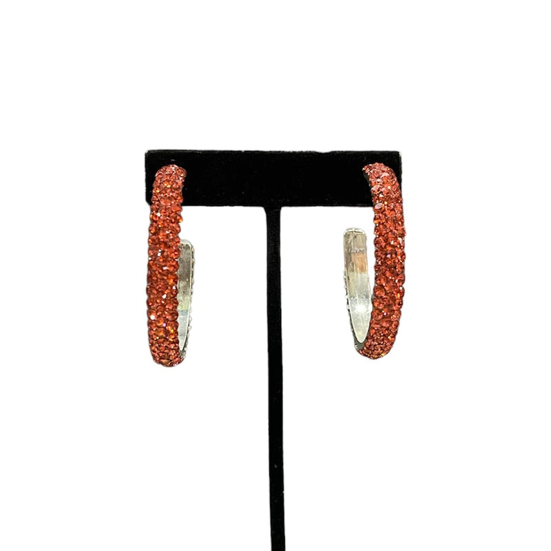 Orange Jim Ball Hoop Earrings