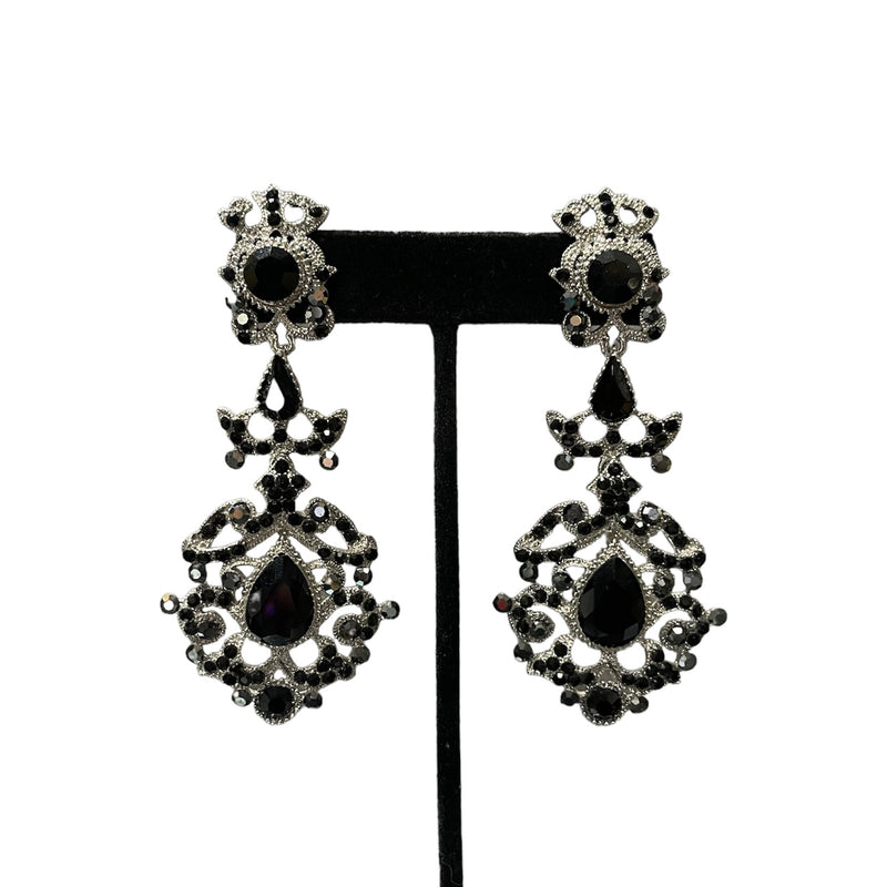 Black/Silver Jim Ball Earrings
