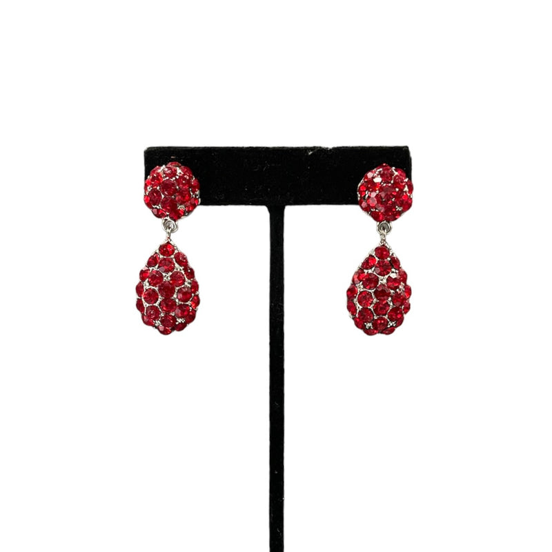 Red/Silver Jim Ball Earrings