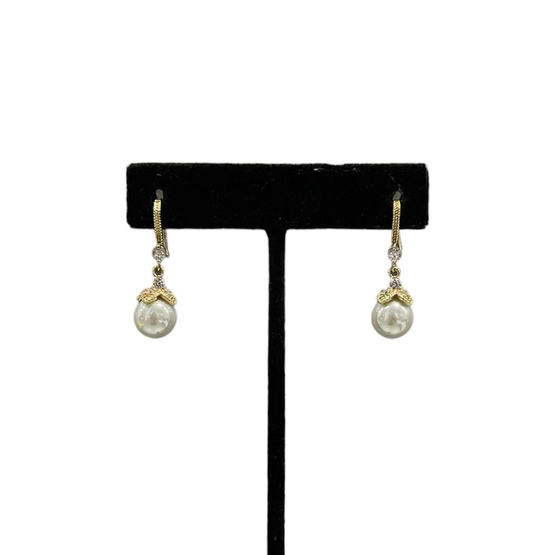 Gold Pearl Earrings