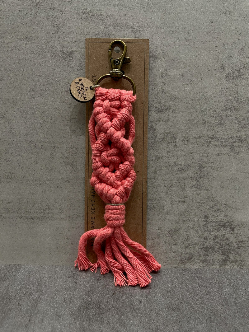 Pink Macrame Keychain