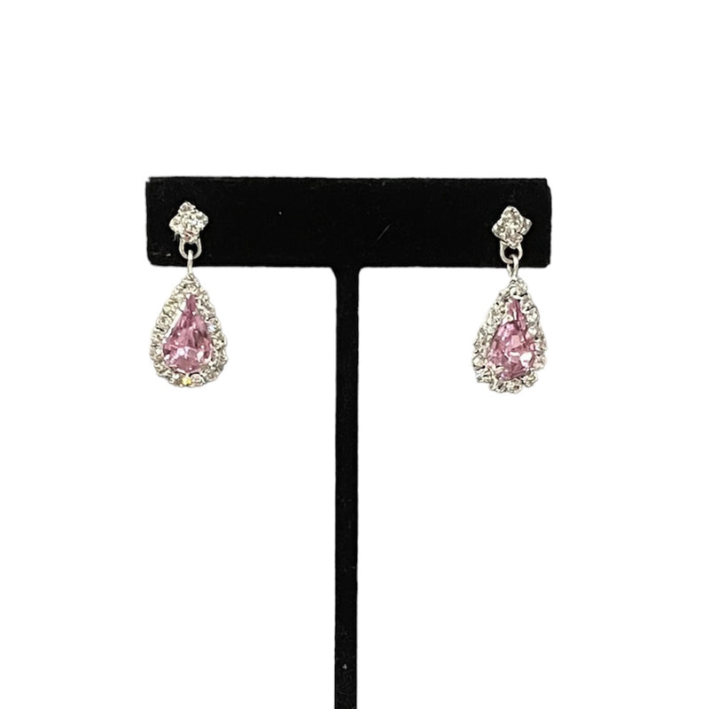 Pink/Silver Formal Earrings