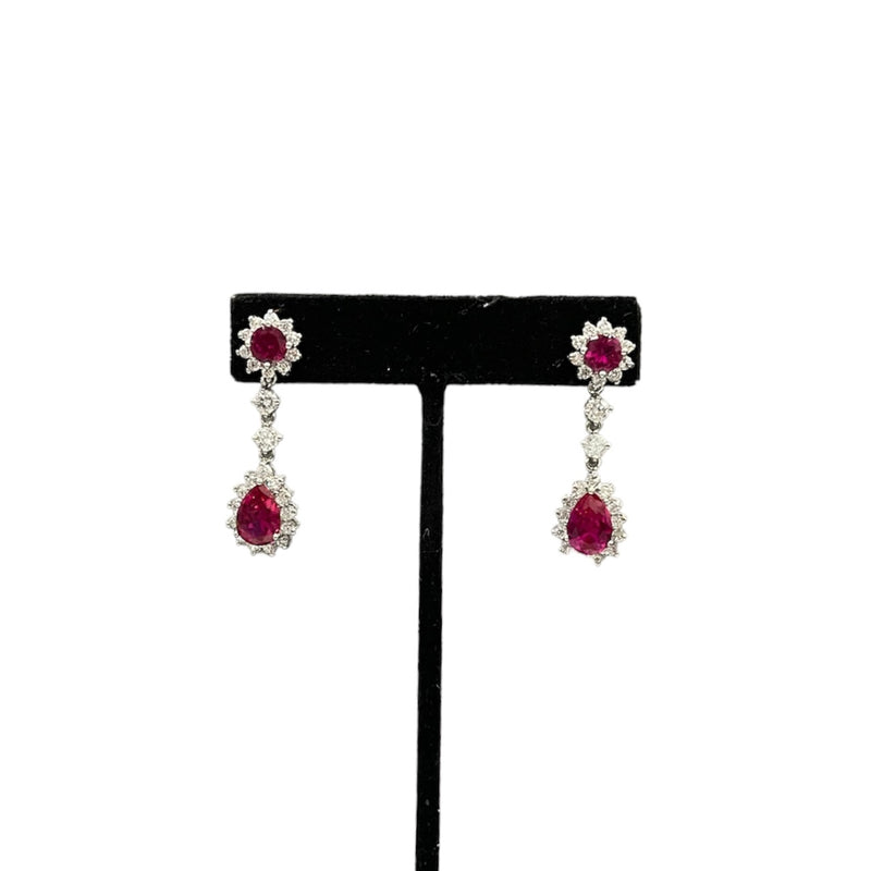 Pink/Silver Jim Ball Earrings
